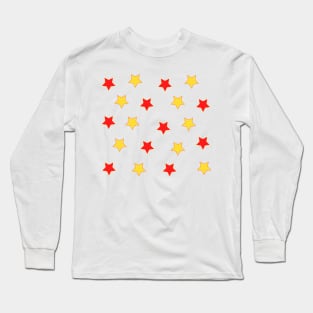 Red and Gold Stars Long Sleeve T-Shirt